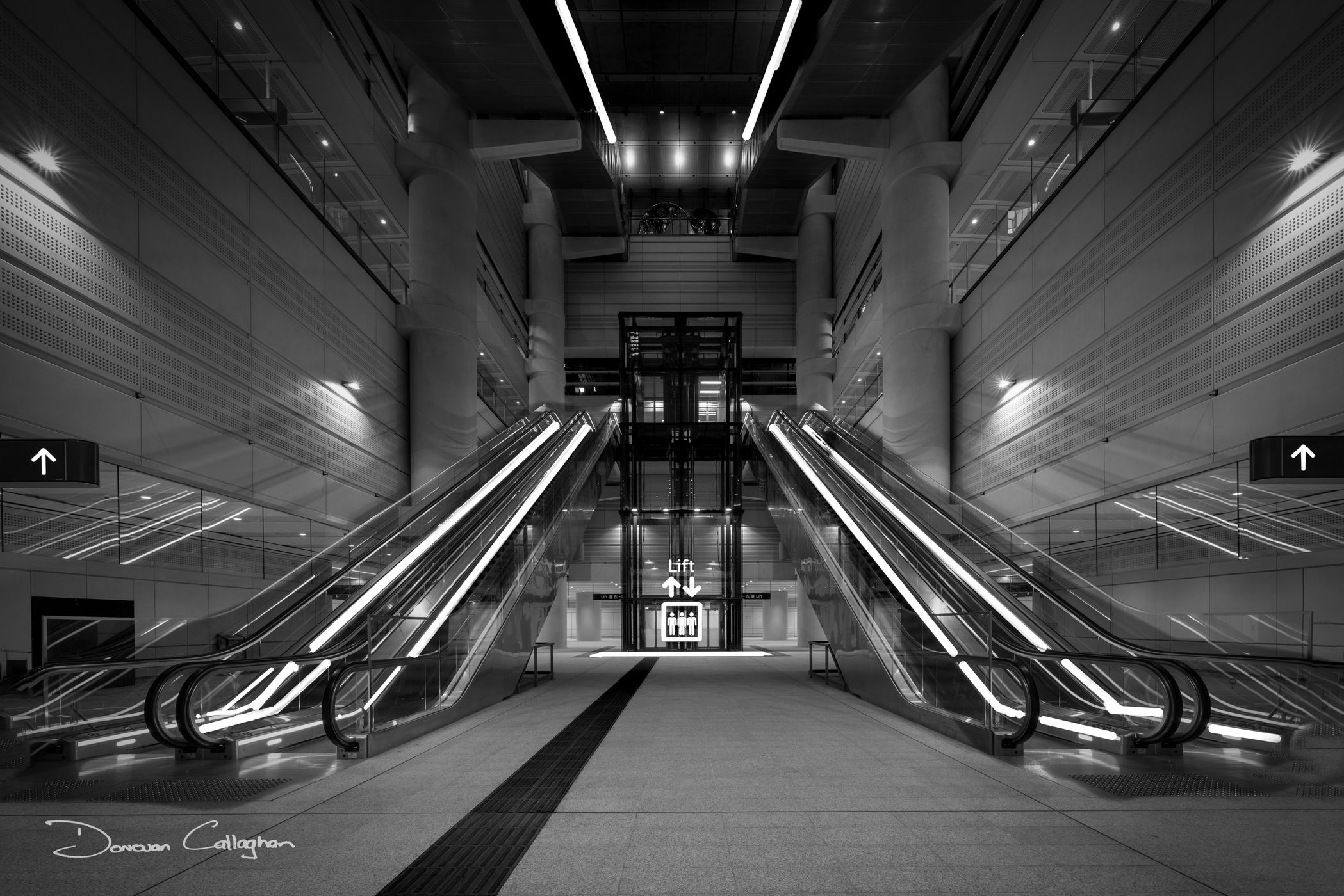 Martin Place Station Escalators, Sydney, NSW, Australia