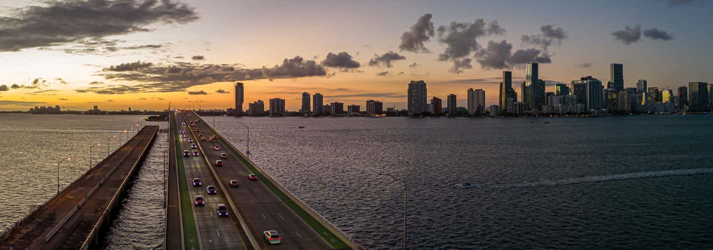 Miami Cityscape from Hobie Island Beach Park