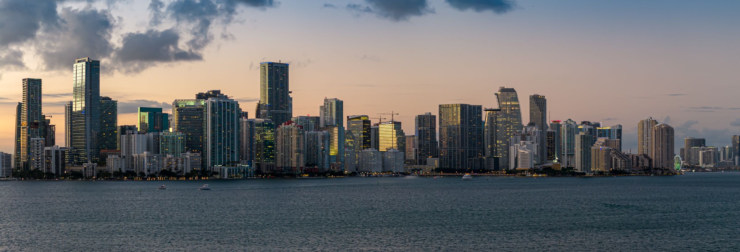 Miami Cityscape from Hobie Island Beach Park, USA