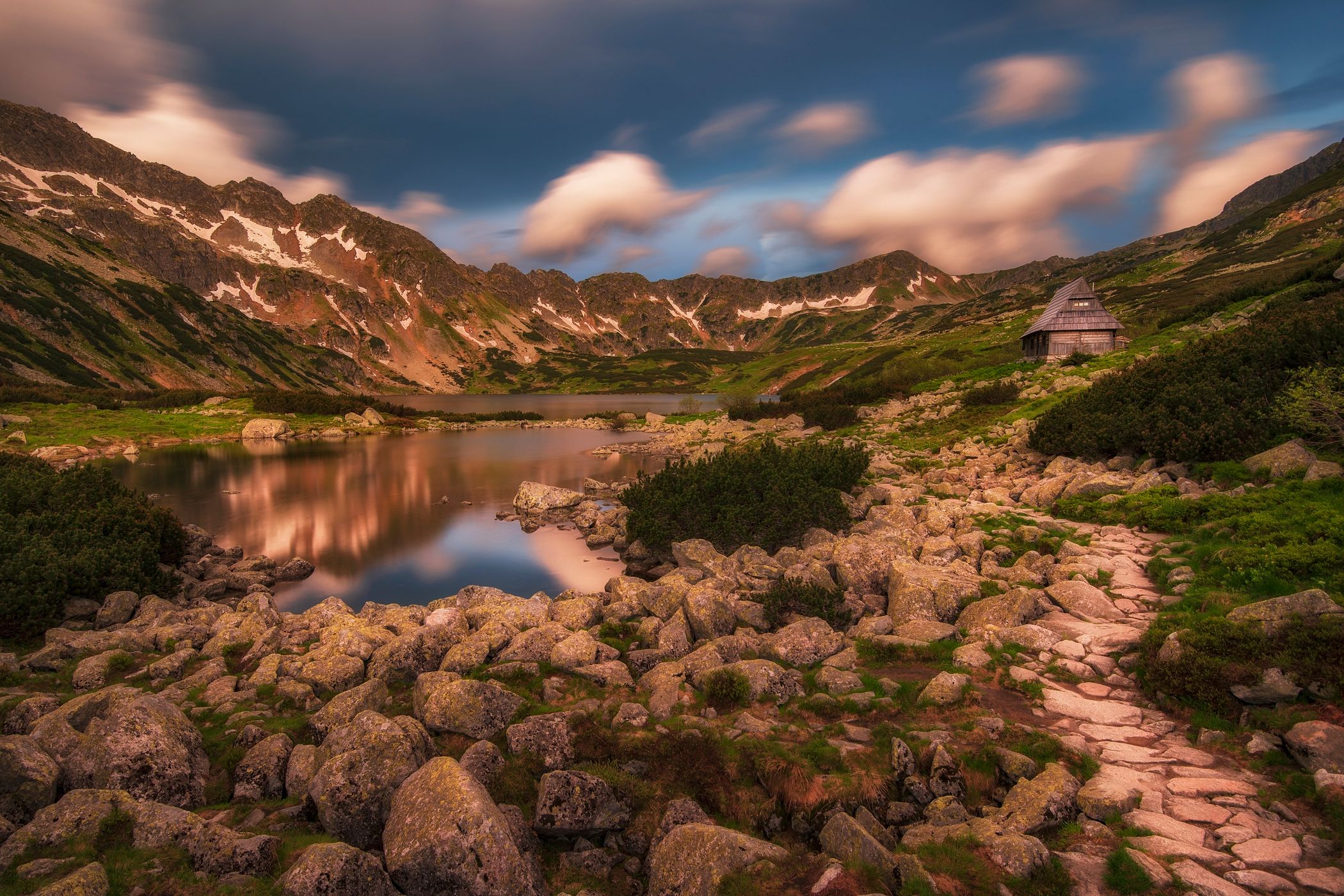 Mountain Lake Maly Staw Polski, Poland