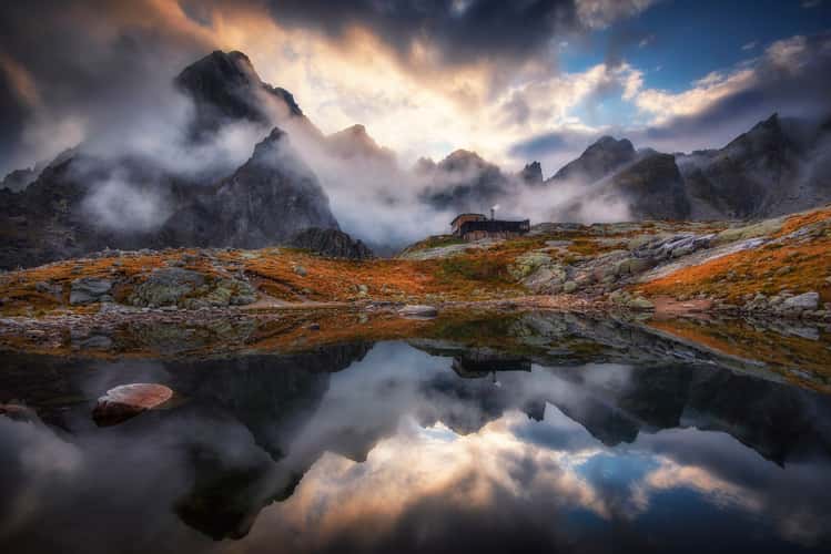 Mountain lake near Téryho chata in High Tatras NP