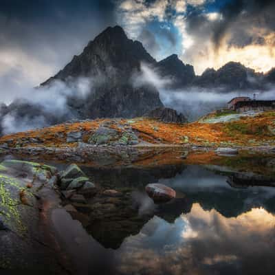 Mountain lake near Téryho chata in High Tatras NP, Slovakia (Slovak Republic)