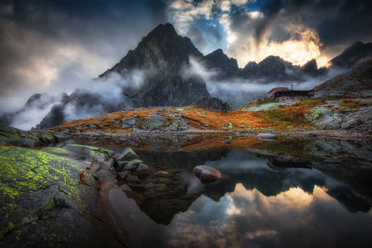 Mountain lake near Téryho chata in High Tatras NP