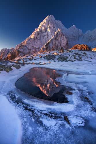 Mountain lake near Téryho chata in High Tatras NP
