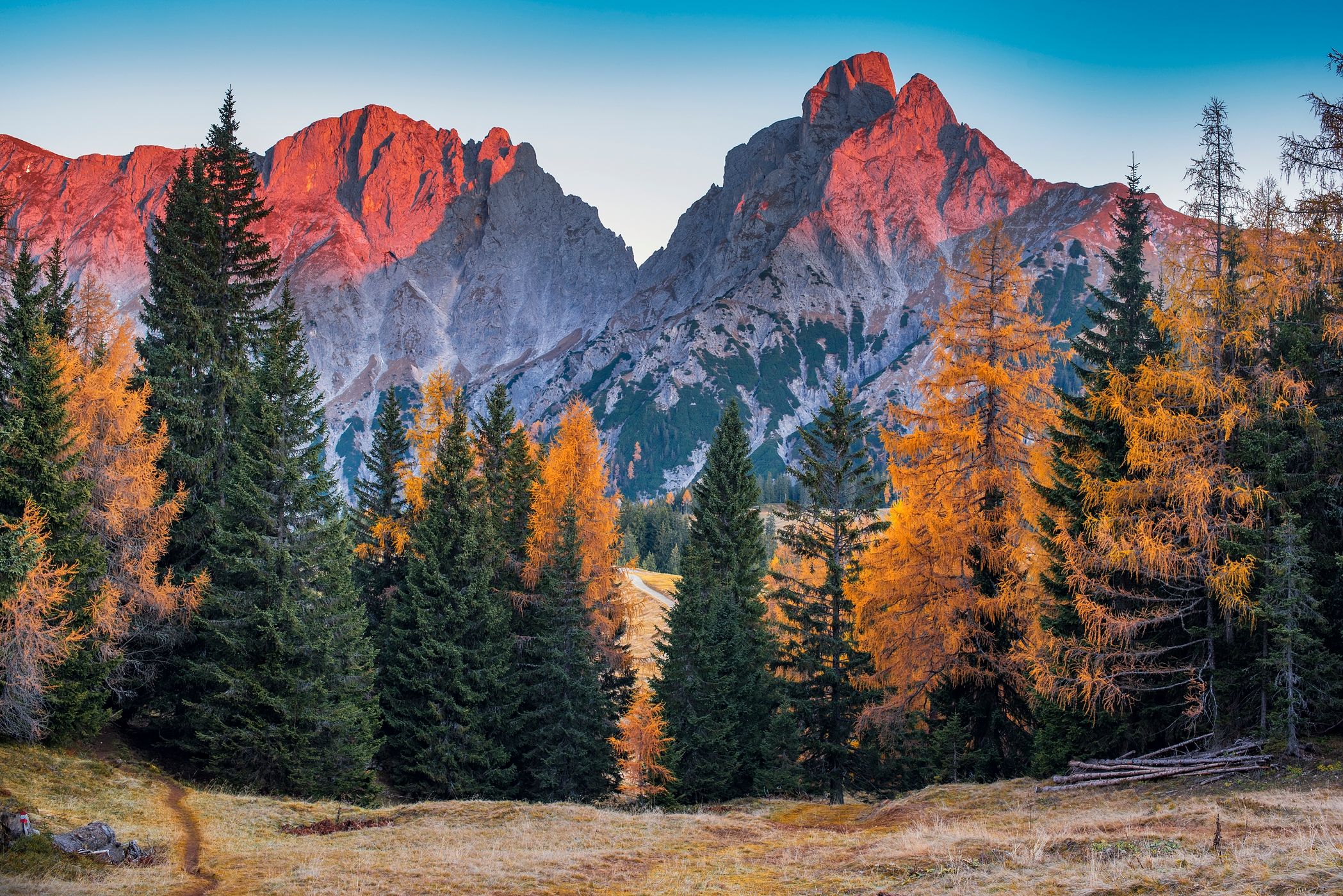 National park Gesäuse view near Mödlinger Hütte, Austria