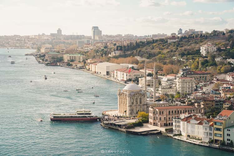 Ortaköy Mosque on Bosphorus bridge