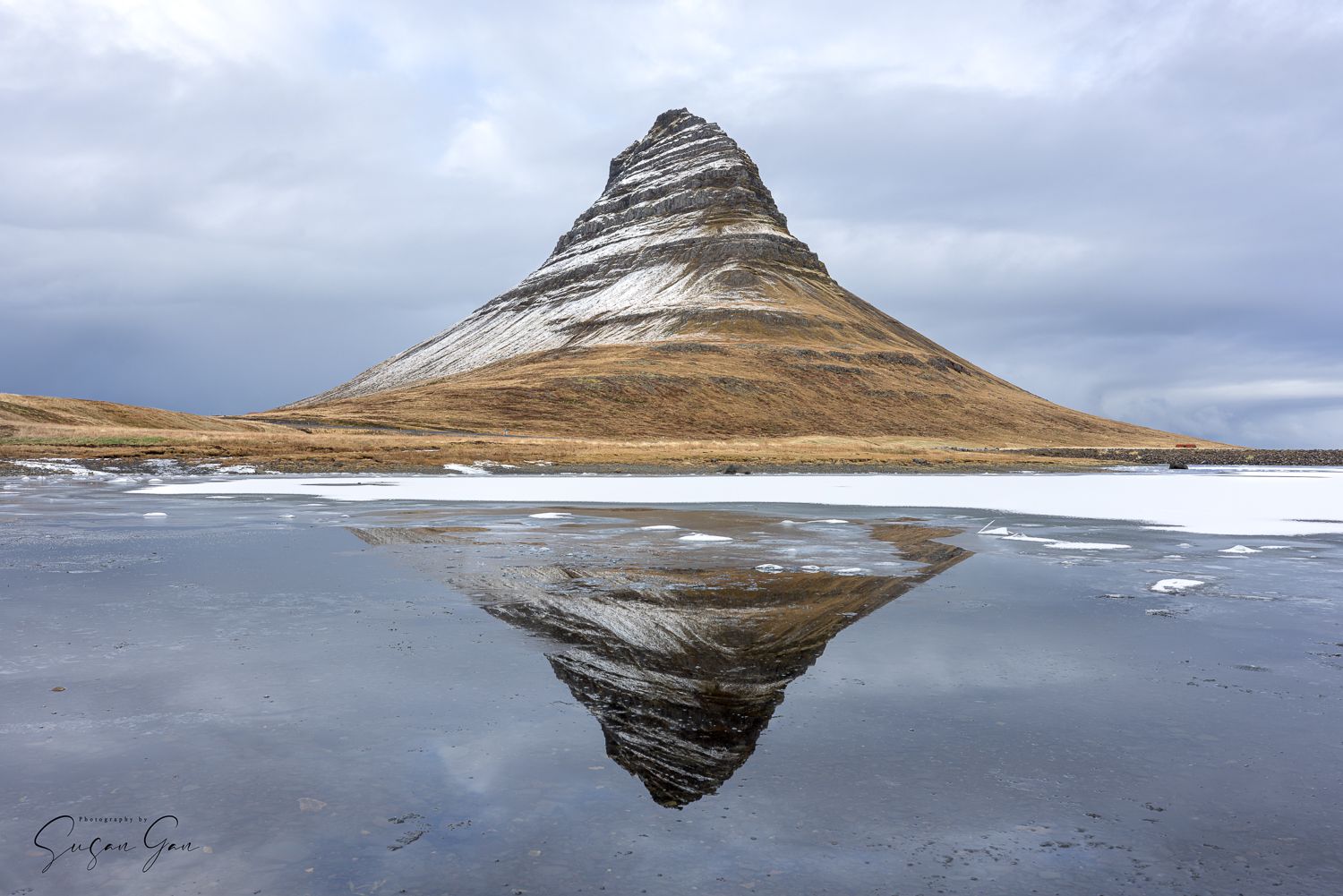 Reflection pool at Kirkjufell, Iceland