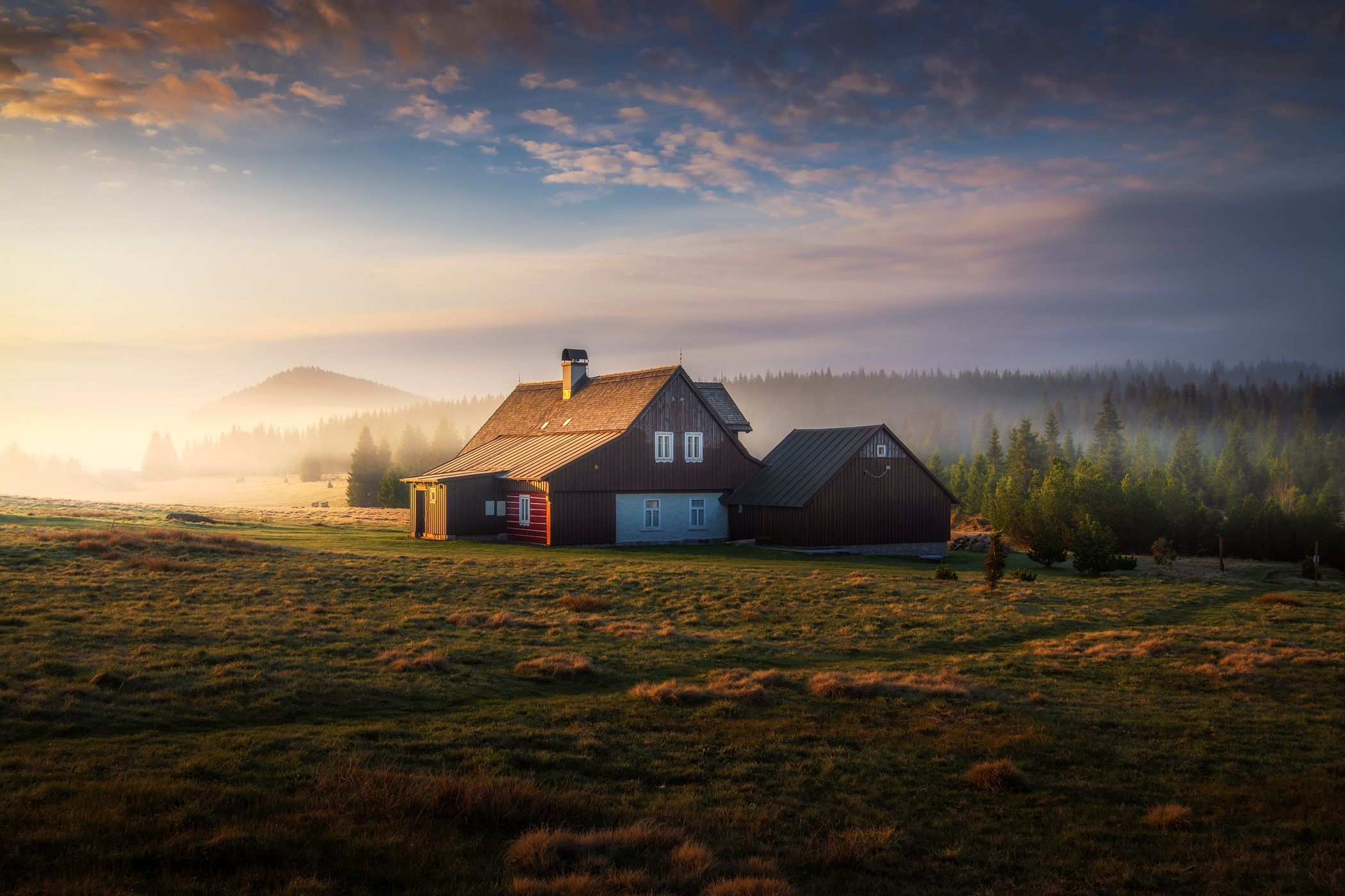 Old wooden house at Jizerka, Czech Republic