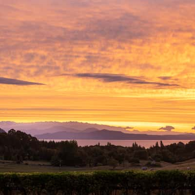 Sunset over lake Taupo, New Zealand