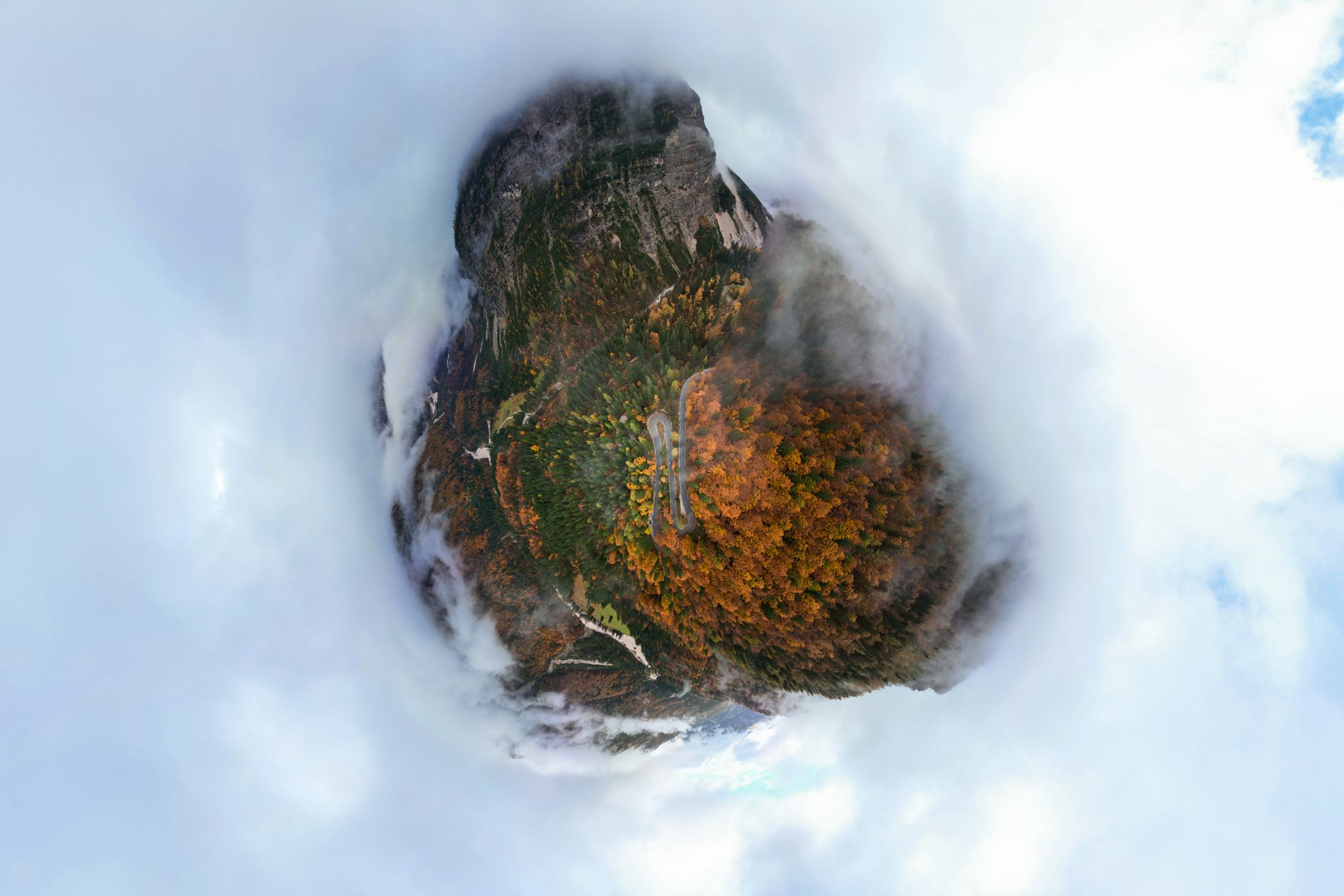 Tiny Planet of the Autumn Road, Slovenia
