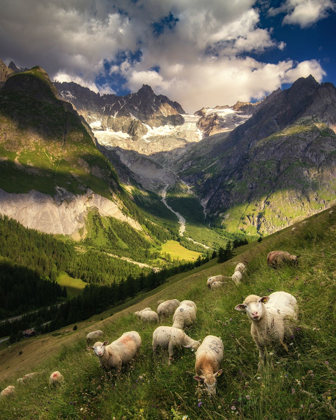 Val Ferret view above La Fouly village, Switzerland