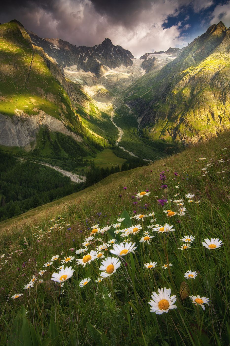 Val Ferret view above La Fouly village, Switzerland
