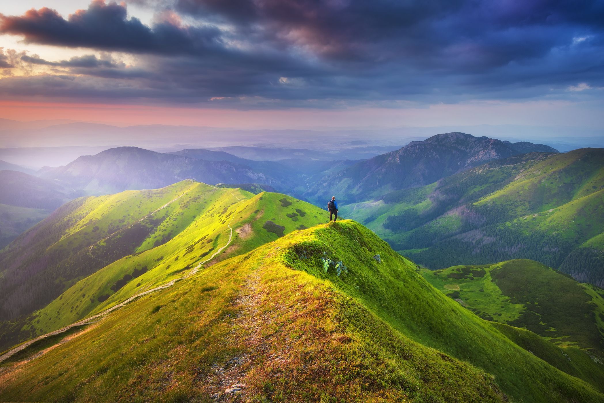 View from Končistá peak in Western Tatras, Poland