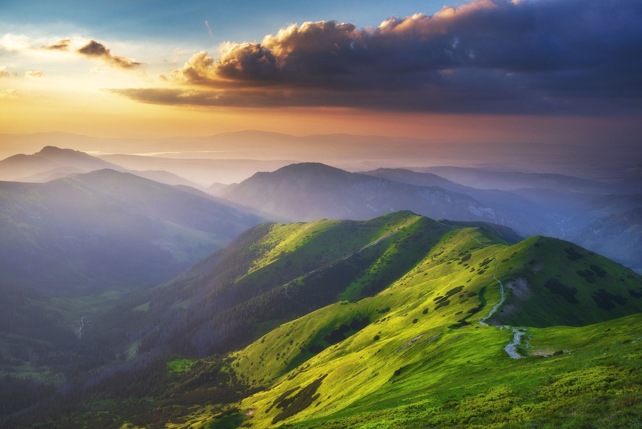 View from Končistá peak in Western Tatras, Poland