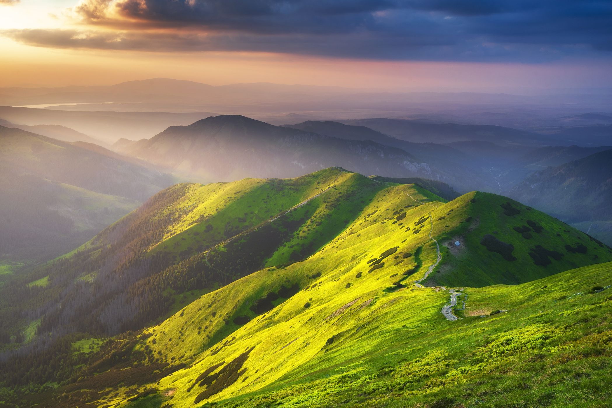 View from Končistá peak in Western Tatras, Poland