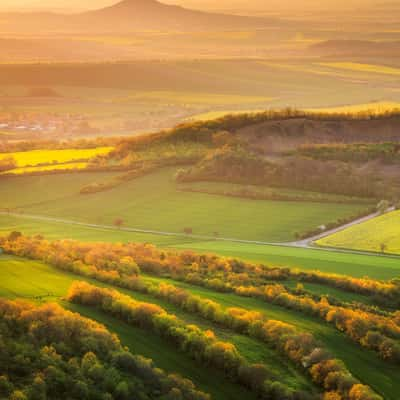 View from Oblík hill in České Středohoří, Czech Republic