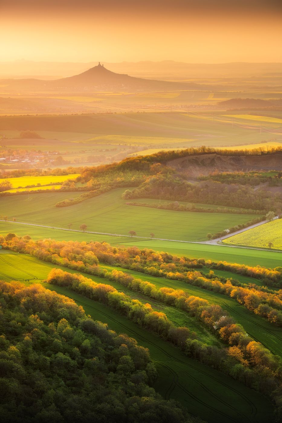 View from Oblík hill in České Středohoří, Czech Republic