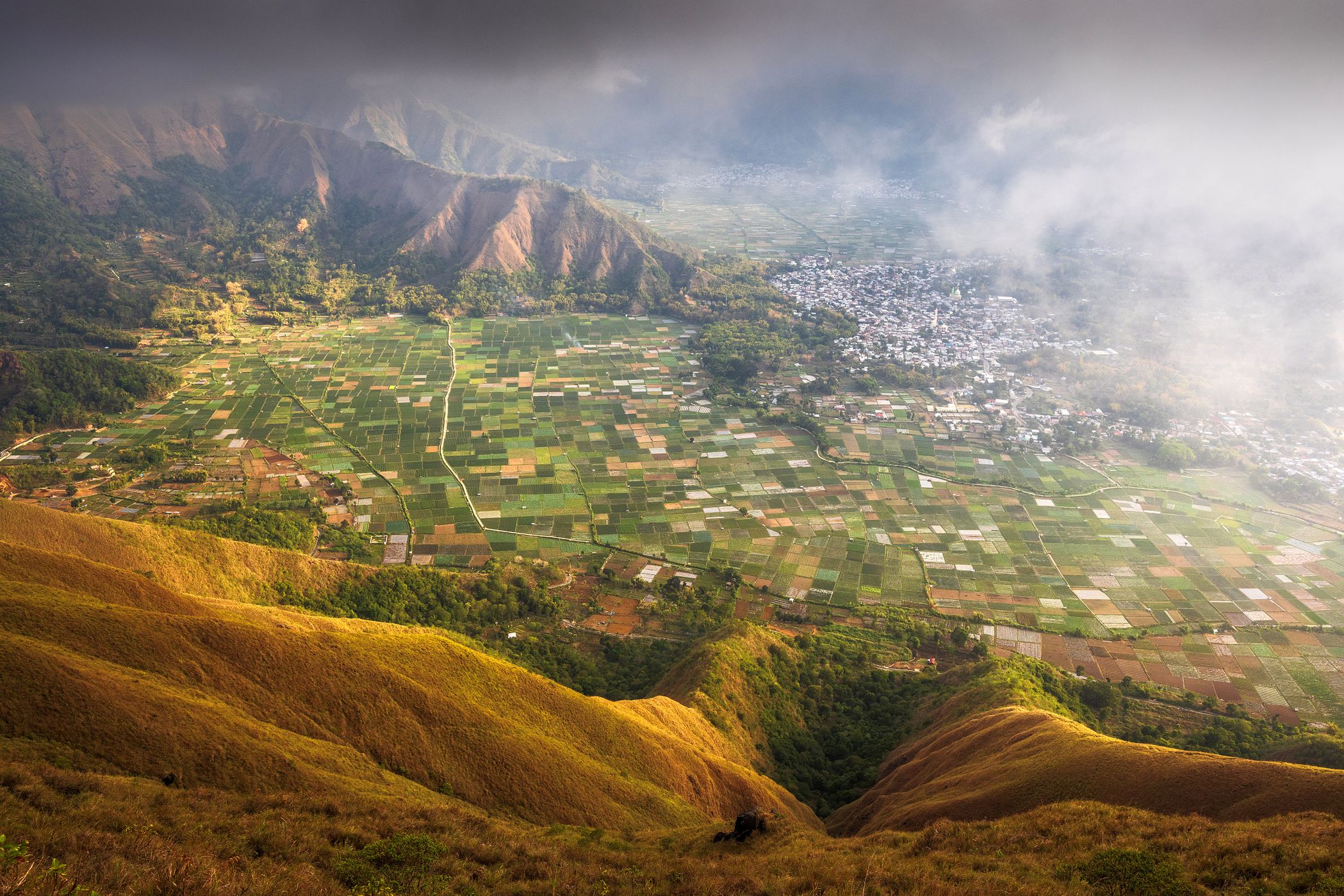 View from Pergasingan Hill - Rinjani volcano, Indonesia
