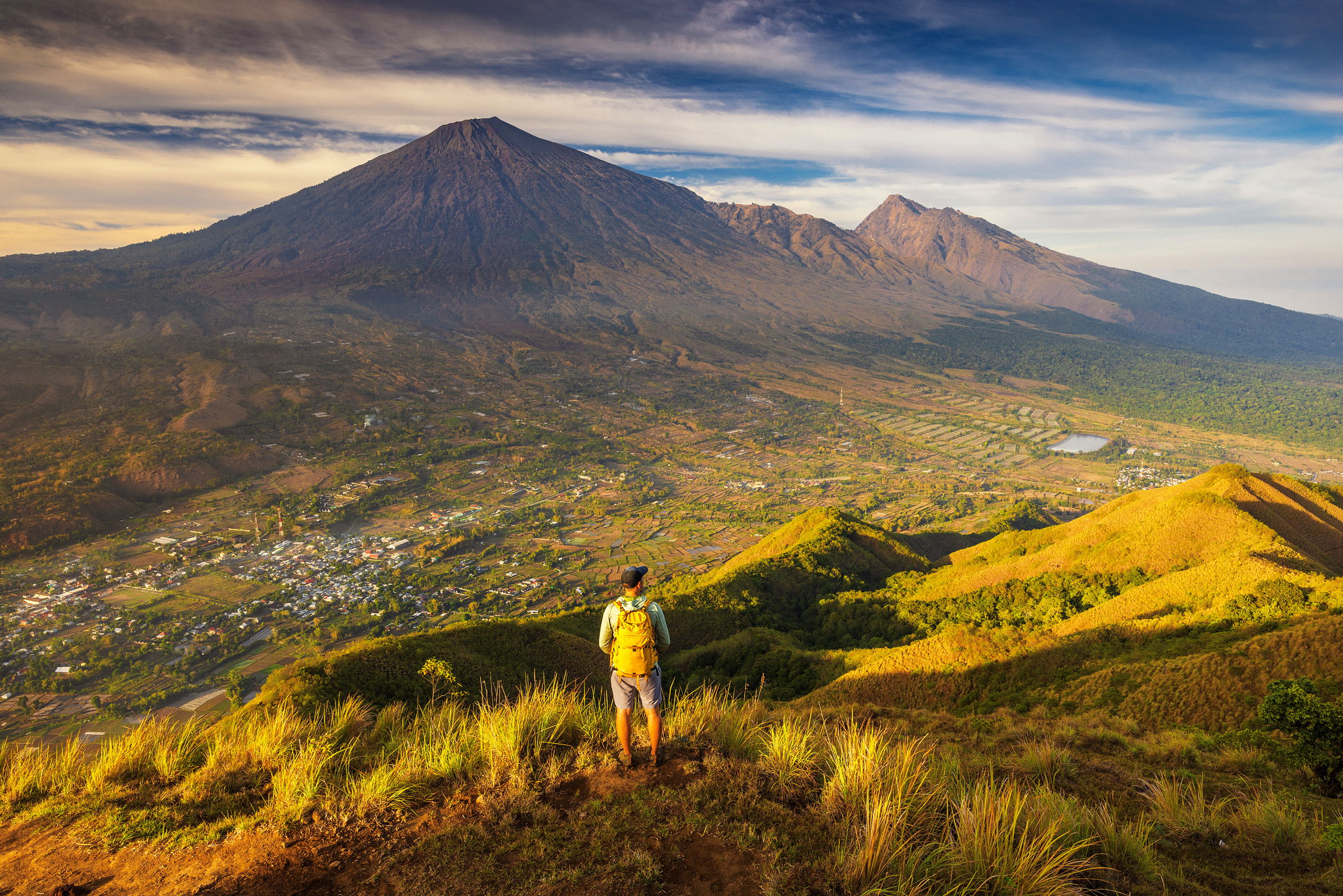 View from Pergasingan Hill - Rinjani volcano, Indonesia