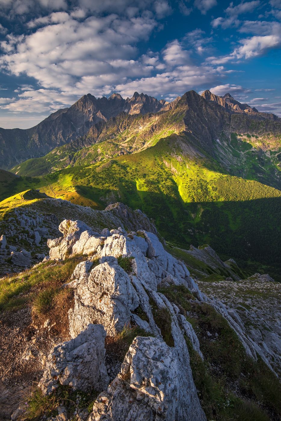 View of High Tatras from Široké pass, Slovakia (Slovak Republic)