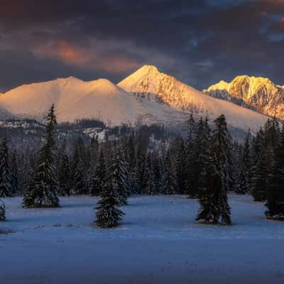 View of High tatras from Tatranská Štrba, Slovakia (Slovak Republic)