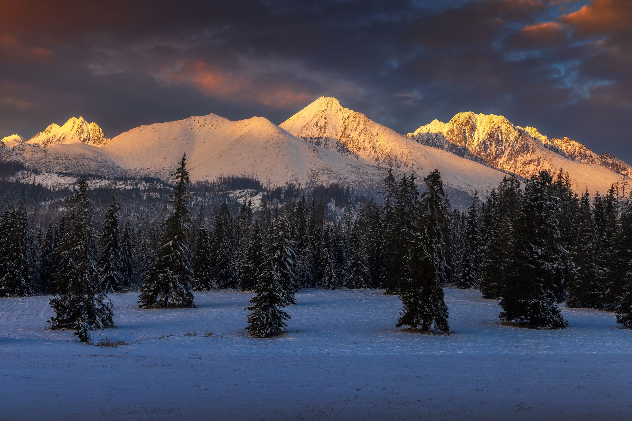 View of High tatras from Tatranská Štrba, Slovakia (Slovak Republic)