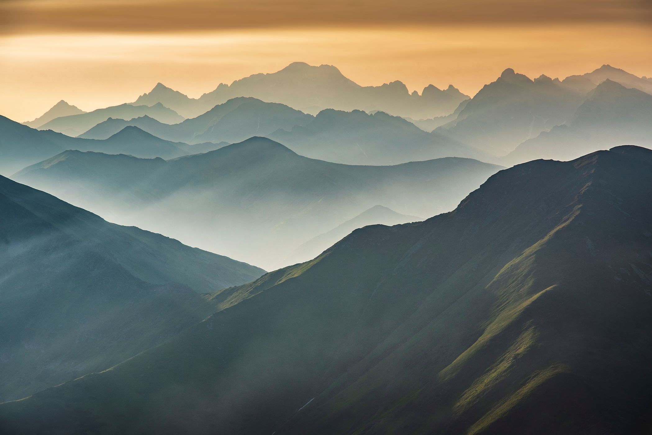 View of Tatras Mountains from Western Tatras, Slovakia (Slovak Republic)
