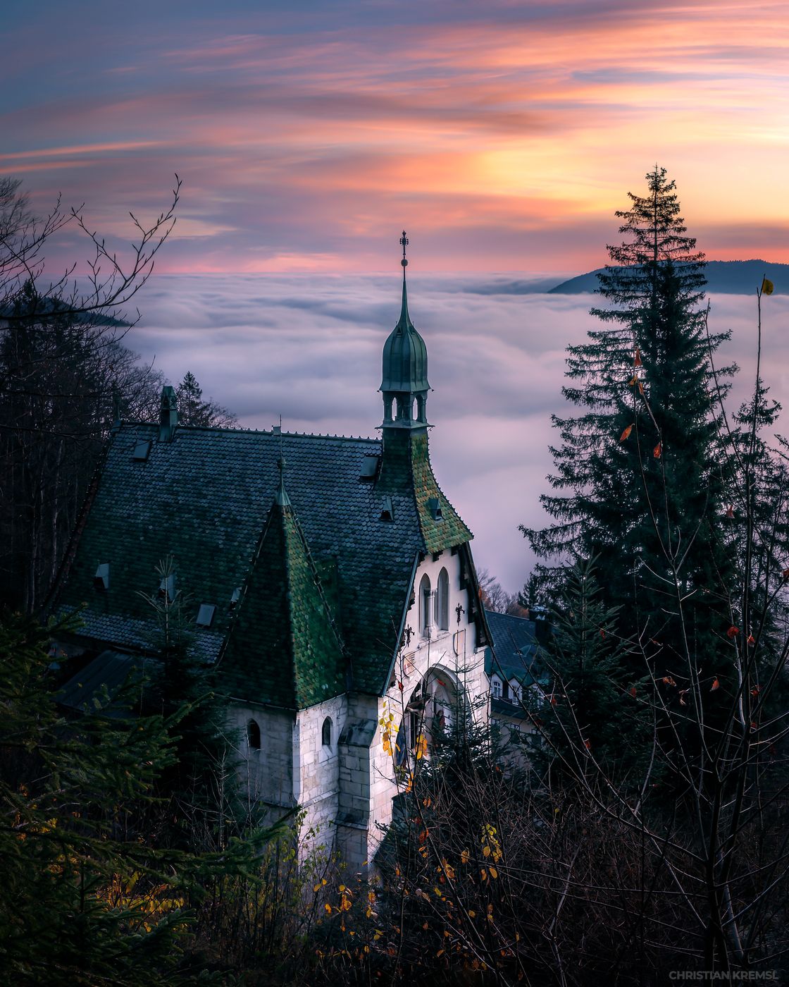 View of the chapel at Semmering, Austria