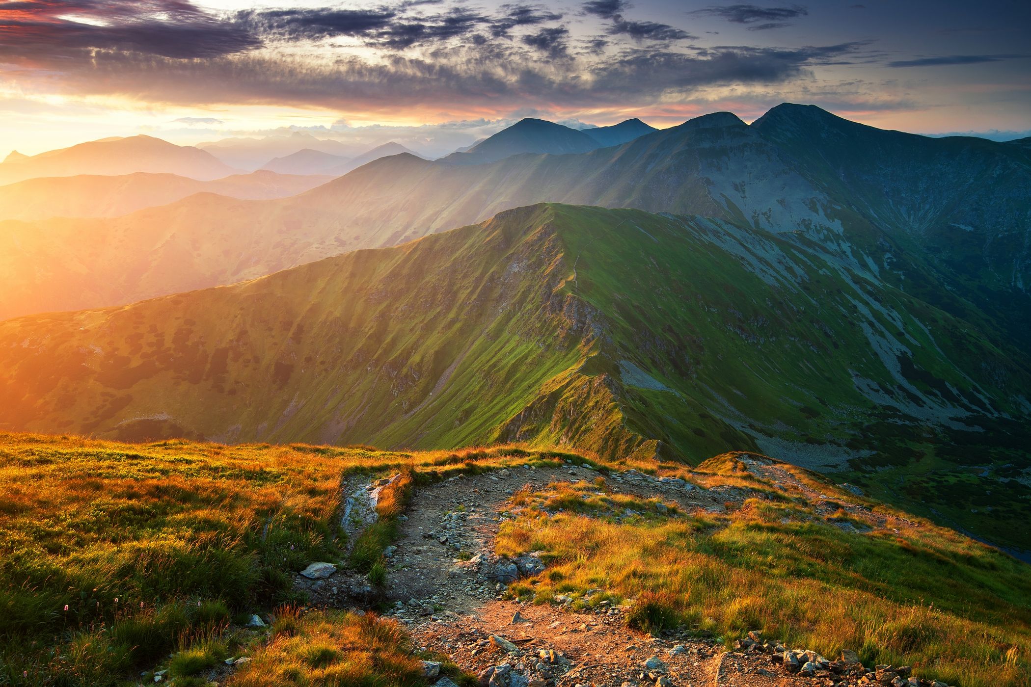 Wetern Tatras from Volovec peak, Poland