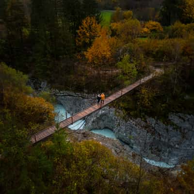 Suspension Bridge Over Great Soča Gorge, Slovenia