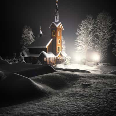 Wooden church in Tatranská Javorina, Slovakia (Slovak Republic)