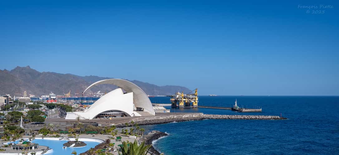 Auditorium Calatrava seen from mirador de Caraibe