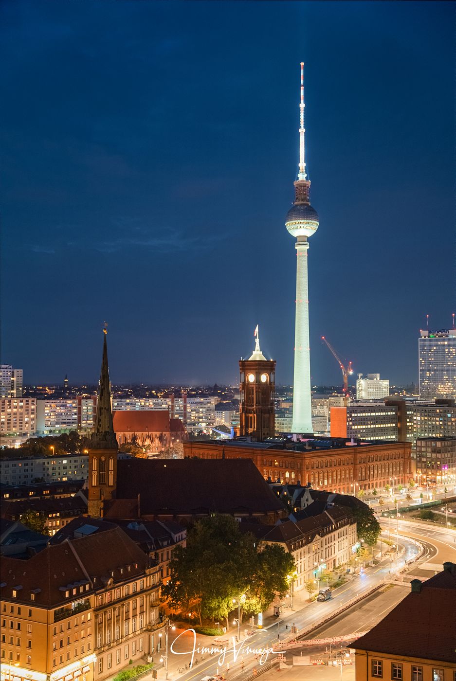 Berlin Skyline from Fischerinsel Skyscraper, Germany