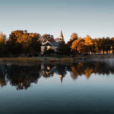 Church Shot from Above The Lake Utö, Sweden