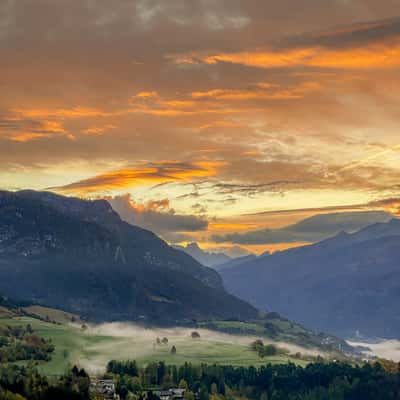 Dawn and Sunset on the Fiemme Valley, Italy