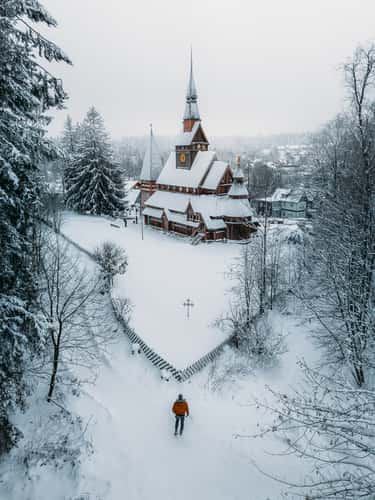 Gustav-Adolf-stave-Church (Drone)