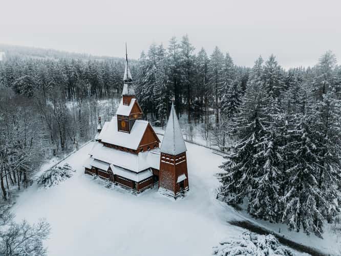 Gustav-Adolf-stave-Church (Drone)