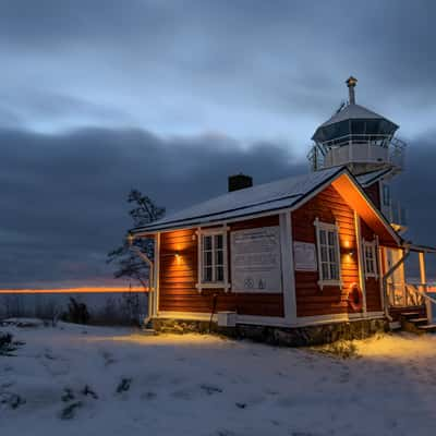 Kallo Lighthouse and rocky coast, Finland