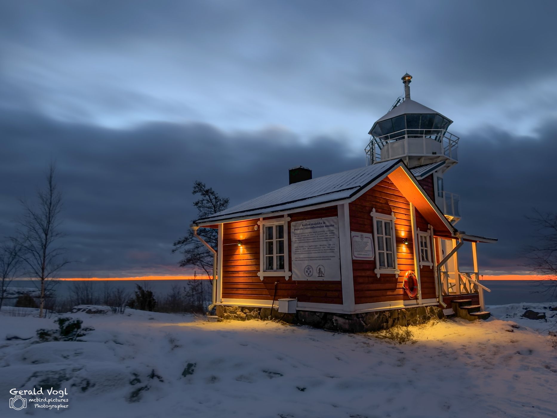 Kallo Lighthouse and rocky coast, Finland