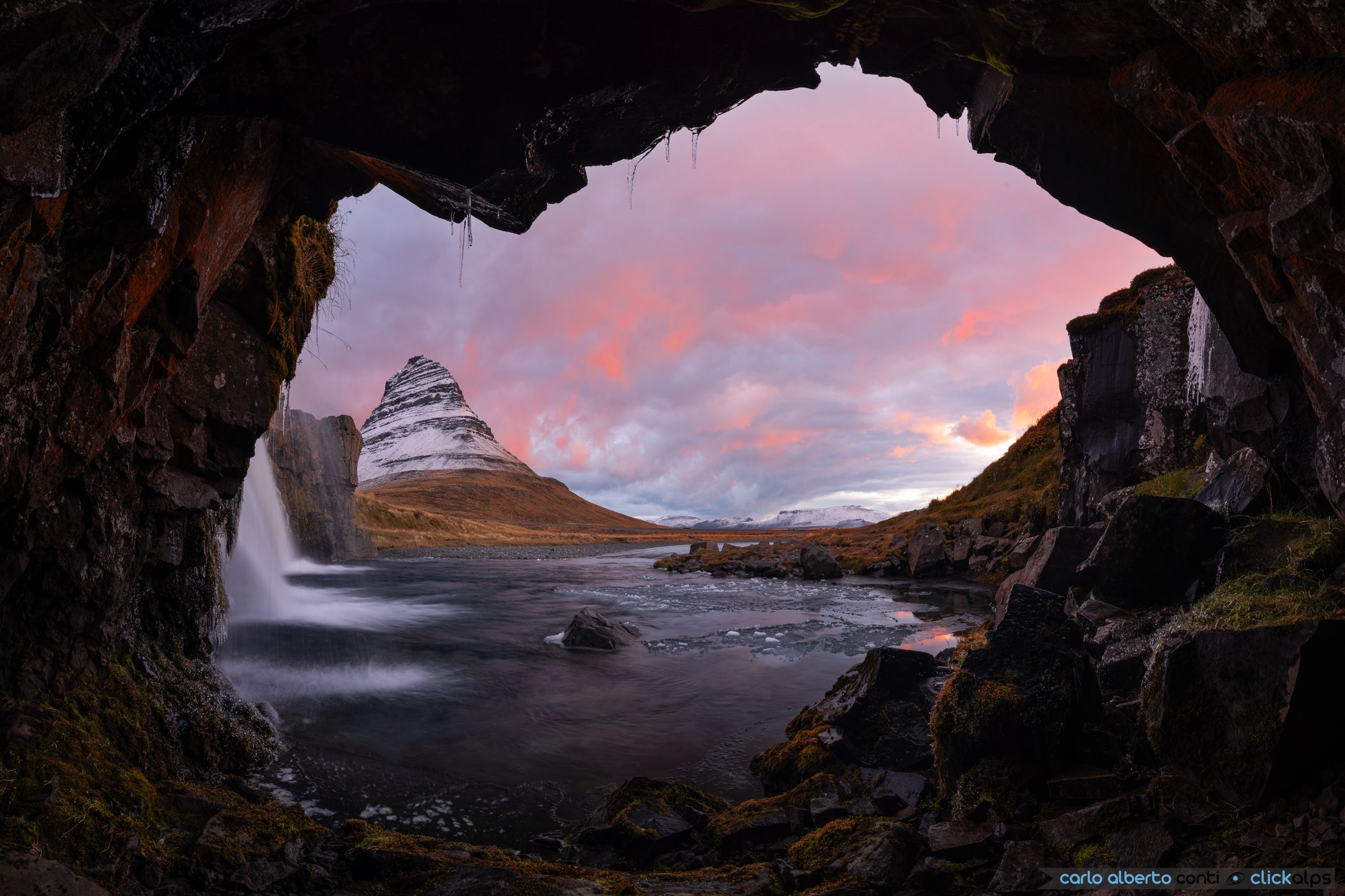 Kirkjufell Waterfall with Kirkjufell, Iceland