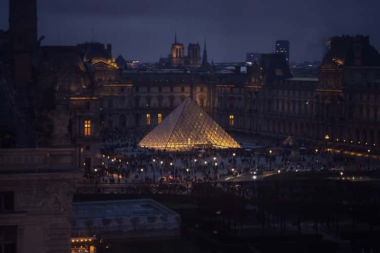 Louvre from Ferris wheel at Place de la Concorde, Paris