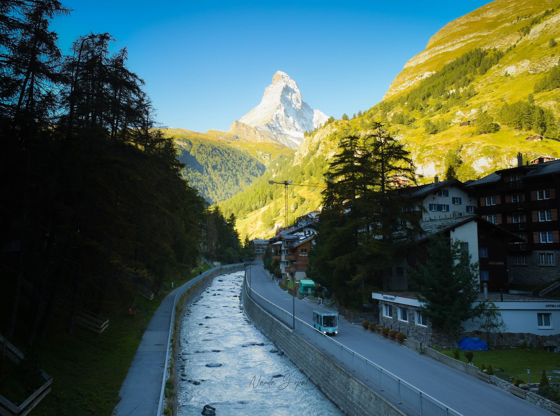 Matterhorn from Kirchbrücke, Zermatt, Switzerland