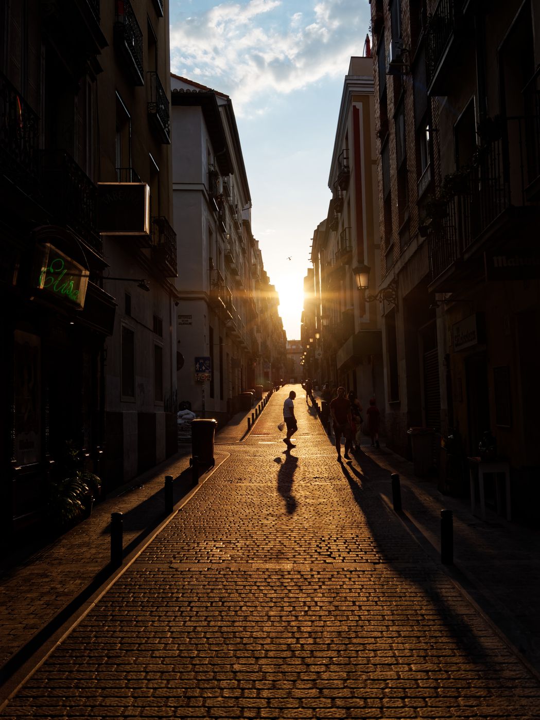 Narrow street in Madrid, Spain