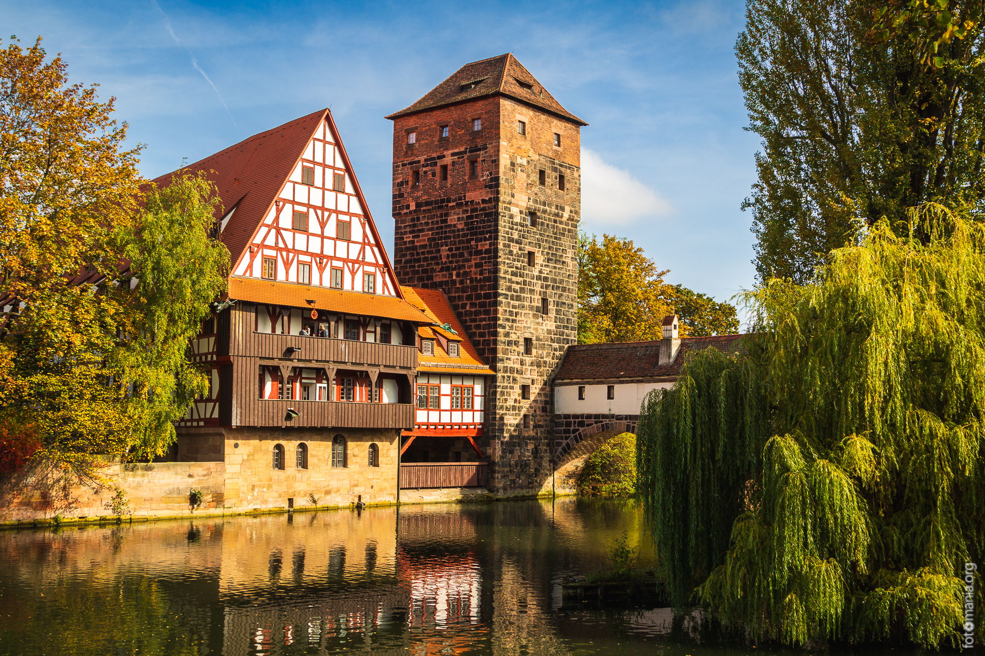 Old town and Henkersbrücke, Nuremberg, Germany