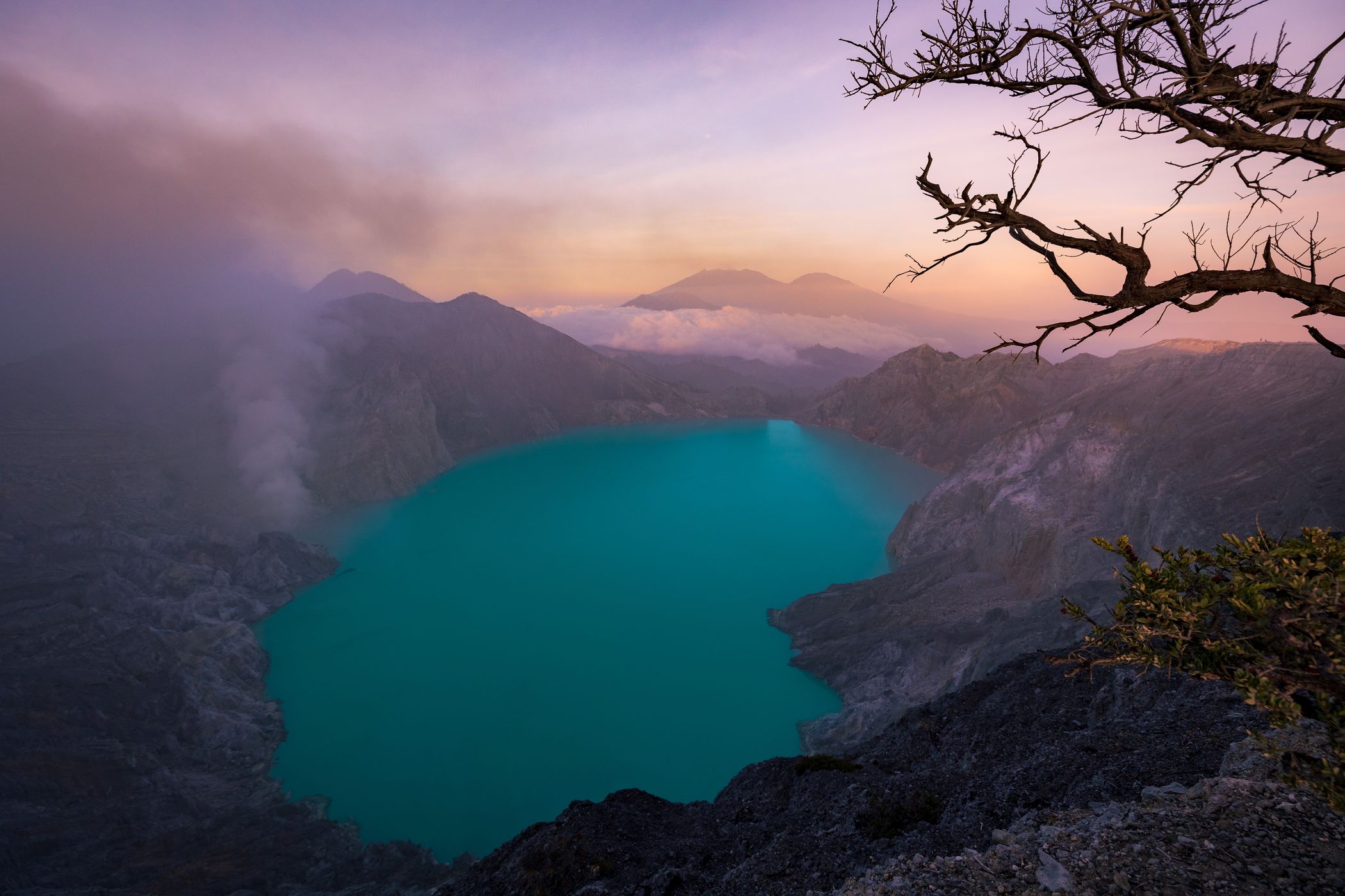 On the Crater rim of Mount Ijen, Indonesia