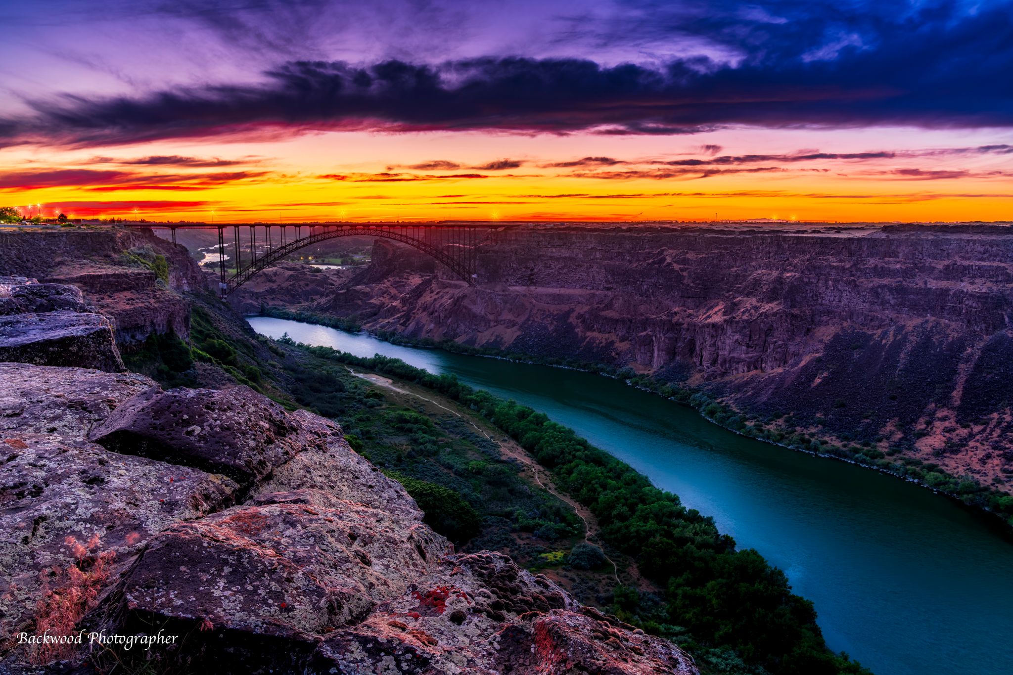 Perrine Bridge from Pillar Falls Scenic Overlook, USA