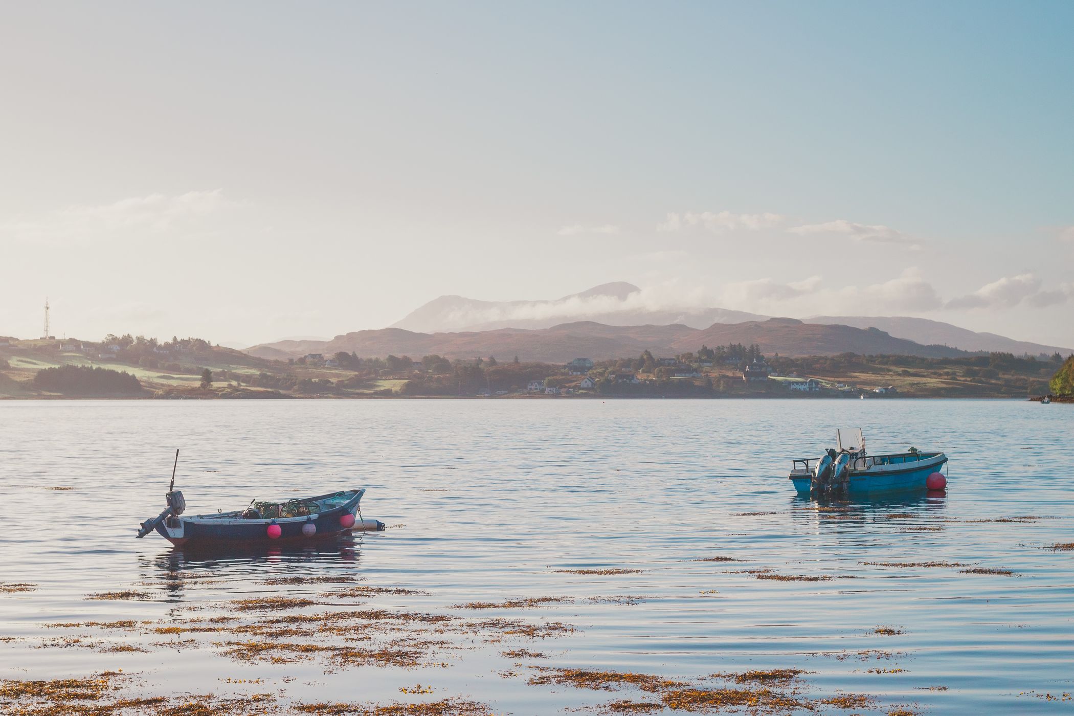 Boats in Portree bay, United Kingdom