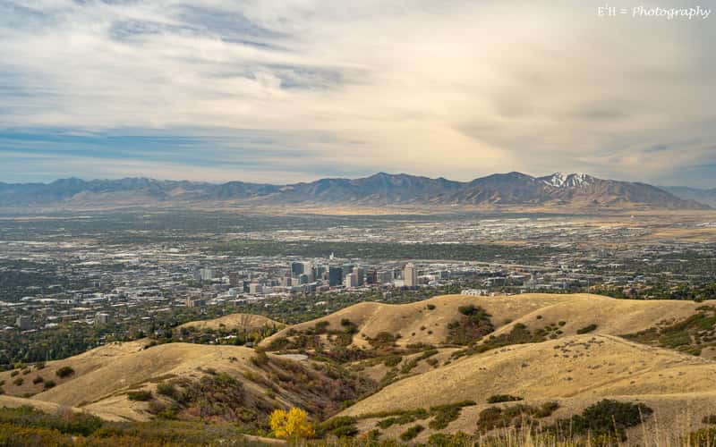 Salt Lake City valley via Bonneville Shoreline Trail