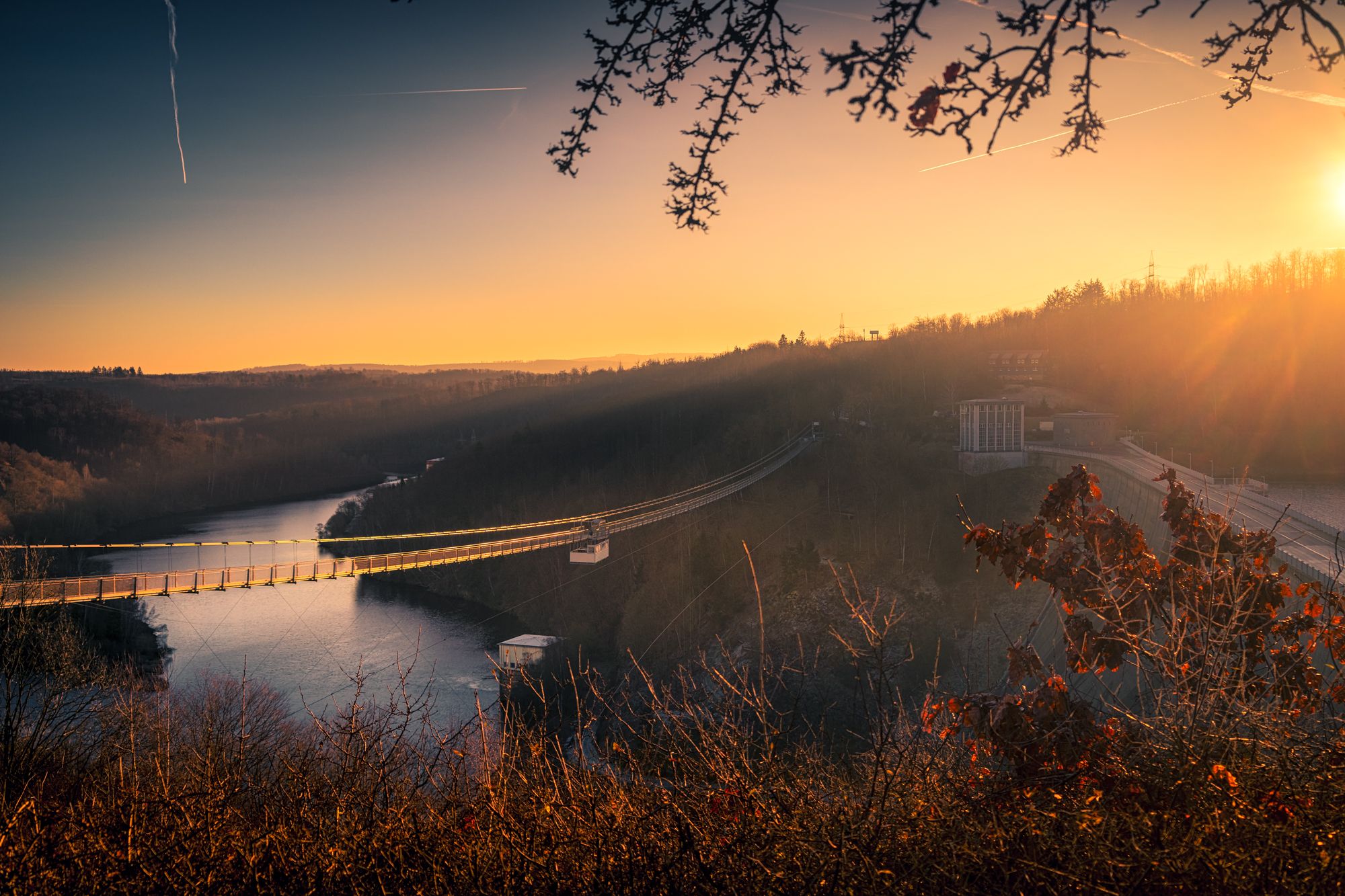 Seilhängebrück bei der Rappbodetalsperre, Germany