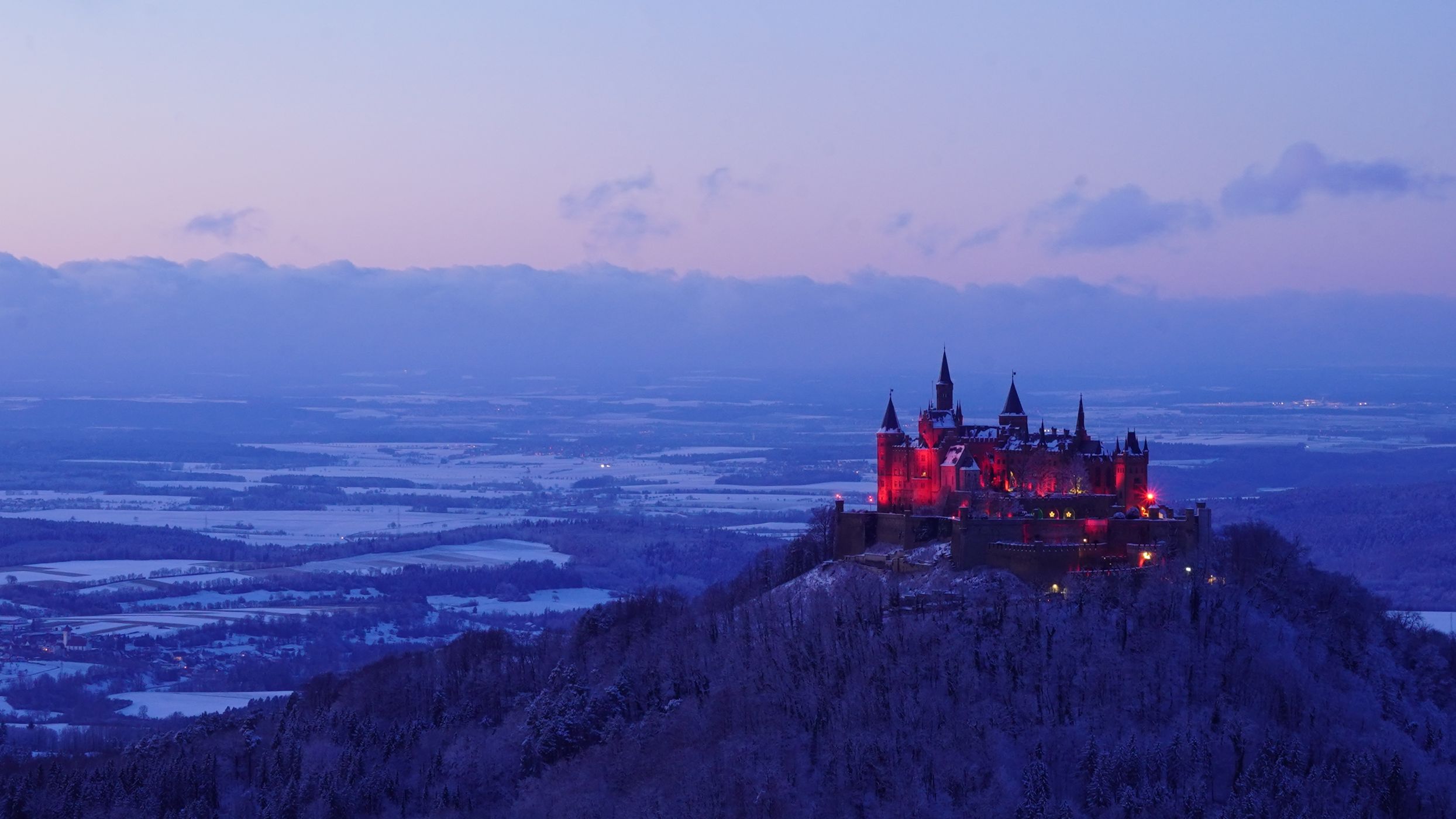 The view on Hohenzollern Castle from Zellerhorn Gipfel, Germany